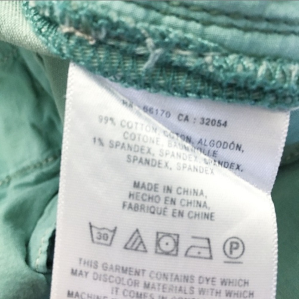 Anthropologie Pilcro and the Letterpress Mint Blue  Stet Ankle Pants, size 26 - Picture 7 of 7